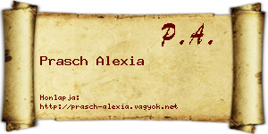Prasch Alexia névjegykártya